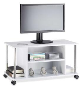 Mobil TV Állvány - 3 Polcos - Fehér - 80x40x41,5 cm