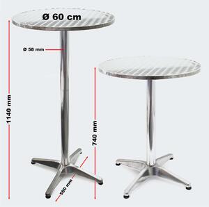 Alumínium Bárasztal - Állítható Magasság - 60cm