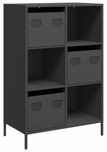 VidaXL fekete acél magasszekrény 68 x 39 x 103,5 cm