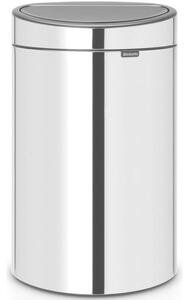 Brabantia Touch Bin New Soft-Touch nyomófedeles hulladékgyűjtő belső tartállyal, ovális, 40L - L méret, r.m. acél fényes - 112881