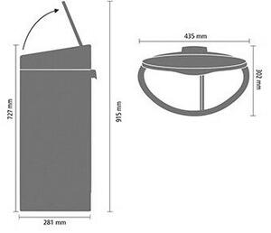 Brabantia Touch Bin Szelektív Kuka - 23+10L