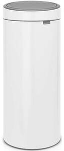 Brabantia Touch Bin New Soft-Touch nyomófedeles hulladékgyűjtő belső tartállyal, kerek, 30L - G méret, acél, fehér - 115141