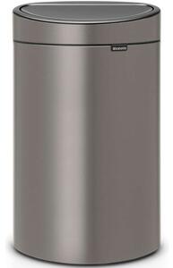 Brabantia Touch Bin New Soft-Touch nyomófedeles hulladékgyűjtő belső tartállyal, ovális, 40L - L méret, acél, platinaszürke - 114908