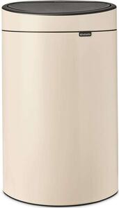 Brabantia Touch Bin New Soft-Touch nyomófedeles hulladékgyűjtő belső tartállyal, ovális, 40L - L méret, acél, világos bézs - 200748