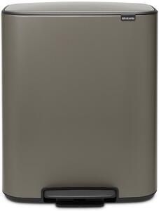 Brabantia Bo Dupla Pedálos Szelektív Kuka - 60L - Platinaszürke