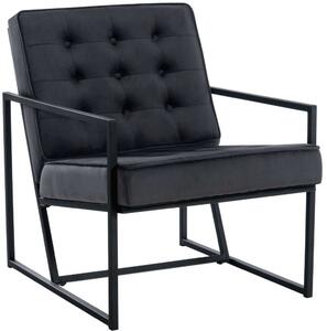 Avon Bársony Fotel - Modern Dizájn - Sötétszürke-Fekete
