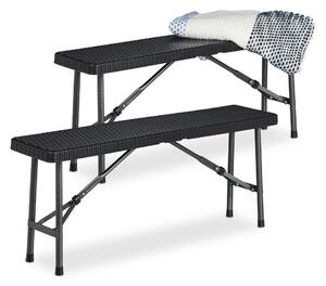 2 db Hajtogatható Rattanhatású Kerti Pad - 100 cm