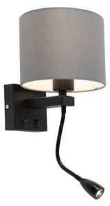 Modern fali lámpa fekete, szürke árnyalattal - Brescia