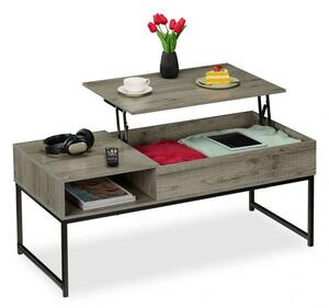 Modern Összecsukható Dohányzóasztal Tárolóval - 110cm