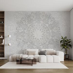Fotótapéta Fehér virágos minta fehér felületen, Modern fotótapéta, Modern fotótapéta, w01249 - Muralas.hu