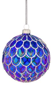 Üveg karácsonyi dísz ENCHANTED 10 cm, kék