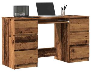 VidaXL Antik Fa Íróasztal - 6 Fiók - 140x50x77 cm