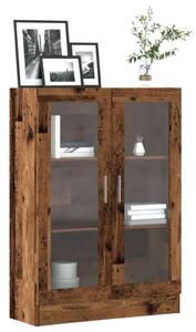 VidaXL Antik Fa Könyvszekrény - Üvegajtó - 82,5x30,5x115 cm