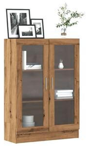 VidaXL Tölgyfa Könyvszekrény Üvegajtókkal - 82,5x30,5x115 cm