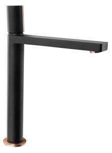 Sapho Sapho, KAISA szabadon álló mosdócsap lefolyó nélkül, magas, 235 mm, fekete / vörös arany, ZT091