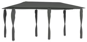 VidaXL antracit pavilon oszlop takarókkal 2,98 x 5,3 x 2,59 m 160 g/m²