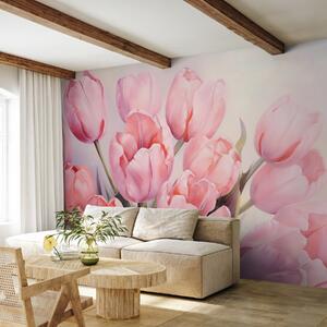 Fotótapéta Rózsaszín finom tulipánok, Fotótapéta virágok és növények, w08100 : Uwalls.hu