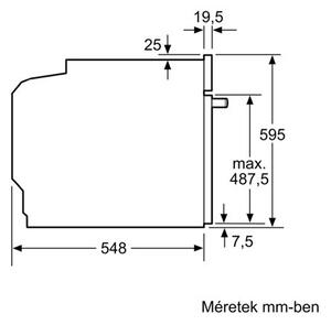 Bosch HBA534EB3 Beépíthető sütő, 71 L, Multifunkciós, Grill, Öntisztító EcoClean + hidrolitikus, 3D Hotair, A+ energiaosztály, Fekete