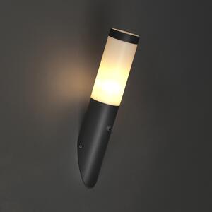 Modern kültéri fali lámpa sötétszürke világos-sötét érzékelő IP44 - Rox
