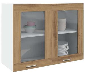 VidaXL Konyhai Falra Szerelhető Üvegszekrény - Tölgyfa - 80x31x60 cm