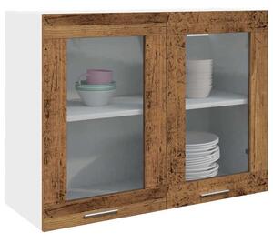 VidaXL Konyhai Falra Szerelhető Üvegszekrény - Rusztikus Fa - 80x31x60 cm