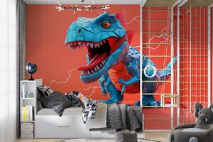 Fotótapéta Kék dinoszaurusz, amelyből villámok jönnek ki, Dinoszauruszos fotótapéta, Népszerű fotótapéta, w01333 - Tapeko.hu