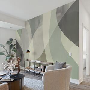 Fotótapéta Lágy ívek tompa tónusokkal, folyó vonalakkal és zöld színátmenetekkel, minimalista és modern, Fotótapéta modern, w01334 : Uwalls.hu