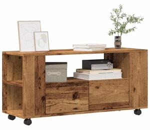Antik fa színű szerelt fa TV-szekrény kerekekkel 102x34,5x43 cm