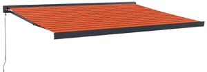 VidaXL narancs-barna szövet és alumínium behúzható napellenző 4 x 3 m