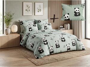 Mikroszálas ágynemű szett PANDA RELAX mentás + Párnahuzat 50 x 70 cm INGYENESEN