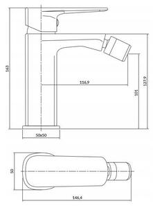 Cersanit Larga - bidé csaptelep, fekete, S951-379