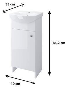 Cersanit Cersania + Sati, mosdószekrény Sati + mosdó Cersania 40 cm, fehér, S567-001-DSM