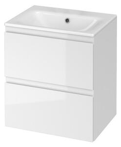 Cersanit Moduo, falra szerelhető mosdószekrény + mosdó 50cm, fehér fényes, S801-312-DSM