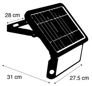 Radiátor fekete LED-del, mozgásérzékelővel, IP65 solar - Teho