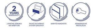 Cersanit Moduo, falra szerelhető mosdószekrény 80cm, fényes szürke, S929-007