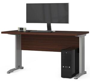 Akord Stílusos Wenge Számítógépasztal BM-135 - Minőségi Laminált Lemez, 135 cm Széles, Modern Matt Felület, Masszív Fém Lábakkal, Összeszerelés Szükséges