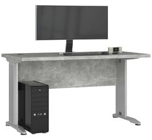 Akord BM-135 irodai asztal, 135 cm, betonhatású, fém lábakkal, önállóan összeszerelhető, laminált lap anyag, ABS szegély, álló típus, szögletes dizájn, CLP bútorrendszer