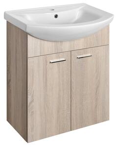 Aqualine Sapho, ZOJA mosdó szekrény 61,5x74x32,5 cm, platina tölgy, 2x ajtó, 51163