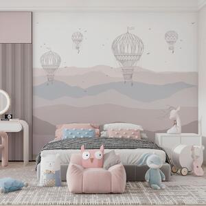 Fotótapéta Léggömbök és hegyek, Gyerek fotótapéta, w01462 : Uwalls.hu