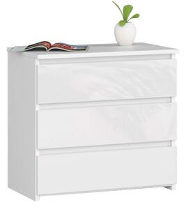 Cl3 Éjjeliszekrény - 3 Fiókos - 60 cm - Fehér/Fényes Fehér