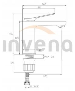 Invena Neri, mosogató csaptelep, fekete matt, BU-01-004-L