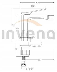 Invena Neri, szabadon álló bidé csaptelep, króm, BB-01-001-L