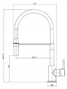 Invena Chameleon, szabadon álló mosogató csaptelep, szürke-króm, BZ-29-L05-C