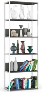 Loft Fém Polcrendszer - 6 Polc - 70x192x32 cm - Fehér/Szürke