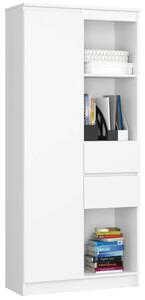 CLP R15 Könyvespolc - Fehér - 80x180x35 cm