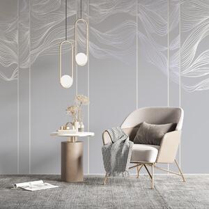 Fotótapéta Folyó fehér absztrakt vonal hullámok világosszürke háttér előtt, Fotótapéta modern, w08263v1 : Uwalls.hu