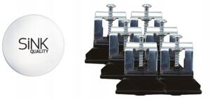 SINK Quality Mosogató Minőségi Titanite, konyhai gránit mosogató 680x495x215 mm + arany szifon, fekete, SKQ-TIT.C.1KKO.XG