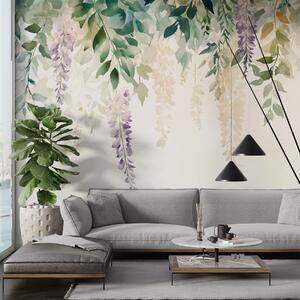 Fotótapéta Wisteria virág dísz, virágos, akvarell, természetes színek, akvarell,, Fotótapéta virágok és növények, w01545 : Uwalls.hu