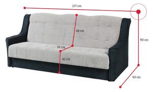 AMAZONE ágyazható kárpitozott kanapé, 217x90x90, kronos 22