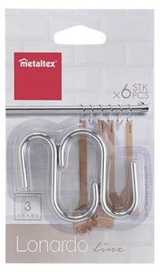 Ezüstszínű függő krómozott acél akasztó szett 6 db-os Lonardo – Metaltex
